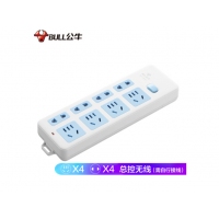 公牛（BULL）新國標(biāo)插座轉(zhuǎn)換器插排插線板接線板 8位總控?zé)o線插座GN-403（需自行配電源線和插頭）