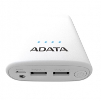 ADATA/威剛 P10050V 10050M毫安充電寶手機(jī)移動電源雙USB接口 帶LED照明功能 白色