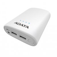 ADATA/威剛 P10050V 10050M毫安充電寶手機(jī)移動電源雙USB接口 帶LED照明功能 白色