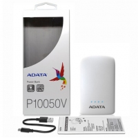 ADATA/威剛 P10050V 10050M毫安充電寶手機(jī)移動電源雙USB接口 帶LED照明功能 白色