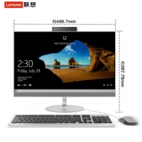 聯(lián)想（Lenovo） AIO 520-22 新款致美一體機(jī)臺(tái)式電腦四核八代家用辦公窄邊框 銀（AIO 520-22?I3-8100?4G?1T?集顯 銀色 23.8）