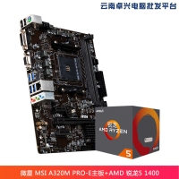 云南卓興電腦：微星 MSI A320M PRO-E主板 +AMD 銳龍5 1400 處理器 板U套裝