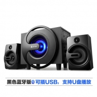 金河田（Golden field） Q8電腦音響多媒體藍(lán)牙音箱電腦家用臺式筆記本家用低音炮重低音 黑色藍(lán)牙版