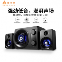 金河田（Golden field） Q30電腦音箱 多媒體藍(lán)牙音響 臺式電腦 筆記本低音炮重低音 Q30 黑色音箱
