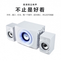 金河田（Golden field） Q10 電腦音箱 臺(tái)式機(jī)筆記本電腦游戲重低音音響 白色標(biāo)準(zhǔn)版