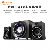 金河田（Golden field） Q10電腦音箱 臺式機筆記本電腦游戲重低音音響 黑色藍(lán)牙版