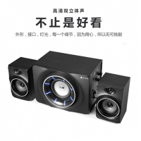 金河田（Golden field） Q10電腦音箱 臺式機(jī)筆記本電腦游戲重低音音響 黑色藍(lán)牙版