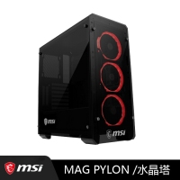 微星MAG PYLON水晶塔電腦ATX中塔豎插側(cè)透主機箱