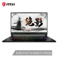 微星(msi)絕影GS65 15.6英寸游戲本筆記本電腦(九代i7-9750H 8G*2 512G SSD GTX1660Ti 賽睿144Hz電競?cè)嫫? （GS65 Stealth 9SD-676CN）