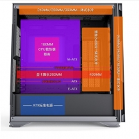 aigo愛國者YOGO K1鈦灰色 超高兼容性 9風(fēng)扇位 電腦機箱（支持E-ATX/ATX主板/雙360水冷/鋼化玻璃
