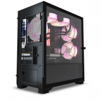 aigo愛國(guó)者YOGO M3黑色 游戲藥丸MINI側(cè)透電腦機(jī)箱（支持M-ATX主板/240水冷/側(cè)開式磁吸鋼化玻璃）