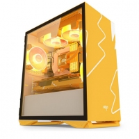 aigo愛國者YOGO M2橙白 游戲藥丸MINI電腦機箱（支持M-ATX主板/240水冷/側(cè)開式磁吸鋼化玻璃側(cè)透）