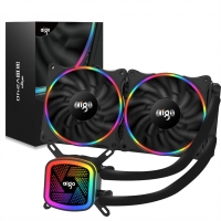 aigo愛國者冰塔V240 彩虹版 一體式水冷CPU散熱器(PWM智能溫控風(fēng)扇/全平臺支持/靜音陶瓷軸承/附硅脂）