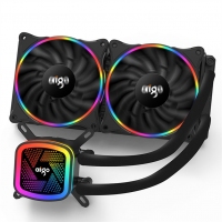 aigo愛國者冰塔V240 彩虹版 一體式水冷CPU散熱器(PWM智能溫控風(fēng)扇/全平臺支持/靜音陶瓷軸承/附硅脂）