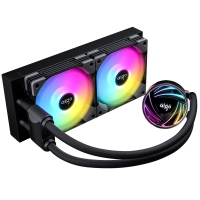 aigo愛國者銀河T240 黑色 一體式水冷CPU散熱器（PWM智能溫控風(fēng)扇/支持多平臺(tái)/ARGB幻彩燈效/贈(zèng)硅脂）