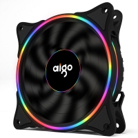 愛國者（aigo） 冰魄彩虹V1 黑色機箱風(fēng)扇12cm細光圈（支持大4P串聯(lián)接口/水冷排散熱/減震腳墊 ）