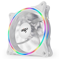 愛國者（aigo）冰魄彩虹V1 白色機箱風(fēng)扇12cm臺式機電腦機箱風(fēng)扇（支持大4P串聯(lián)接口/減震腳墊）