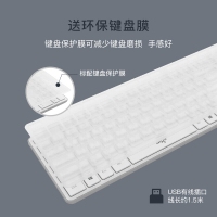 愛(ài)國(guó)者(aigo) V500貝母白鍵盤(pán) 有線鍵盤(pán) 靜音鍵盤(pán) 105鍵PC麥拉面板筆記本電腦一體機(jī)全尺寸U口 貝母白