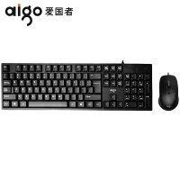 愛國者WQ1808鍵盤鼠標(biāo)USB有線套裝商務(wù)辦公家用防水電腦鍵鼠套裝