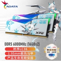 威剛（ADATA）32GB(16GX2)套裝 DDR5 6000 臺式機內(nèi)存條 海力士A-die顆粒-華碩吹雪聯(lián)名RGB燈條