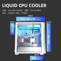 愛國(guó)者（aigo）YOGO M8 PRO白色 玻璃側(cè)透臺(tái)式機(jī)電腦主機(jī)箱（E-ATX主板/雙360水冷位/9風(fēng)扇位/40系顯卡）