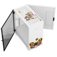 愛國者（aigo）YOGO K1白色 華風(fēng)少女 寅虎娘定制版 前/頂360水冷/ E-ATX/ATX主板/豎裝顯卡/玻璃側(cè)透