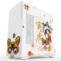 愛國者（aigo）YOGO K1白色 華風(fēng)少女 寅虎娘定制版 前/頂360水冷/ E-ATX/ATX主板/豎裝顯卡/玻璃側(cè)透