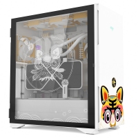 愛國者（aigo）YOGO K1白色 華風(fēng)少女 寅虎娘定制版 前/頂360水冷/ E-ATX/ATX主板/豎裝顯卡/玻璃側(cè)透