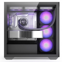 愛國者（aigo）月光寶盒 鏡mini 黑色 臺式電腦主機箱 支持360水冷/M-ATX主板/雙面玻璃
