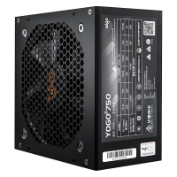 愛國者（aigo) YOGO750 直出線【額定600W】 黑色 電腦開關電源 品質(zhì)電容/寬幅設計/不虛標