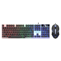 力鎂 GTX350 發(fā)光懸浮電競游戲鼠標鍵盤（黑+白) 商務(wù)辦公鍵鼠套裝