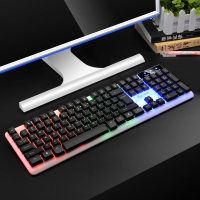 力鎂 GTX350 發(fā)光懸浮電競游戲鼠標鍵盤（黑+白) 商務(wù)辦公鍵鼠套裝