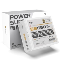 愛國者（aigo）額定650W ES650白色 全模組機箱電腦電源（白色模組線/80plus金牌/雙CPU供電/全電壓）