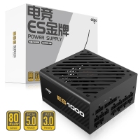 愛國(guó)者（aigo）ES1000W ATX3.0金牌全模組電源（原生PCIE5.0支持4090/全電壓/臺(tái)式游戲電腦主機(jī)箱電源）