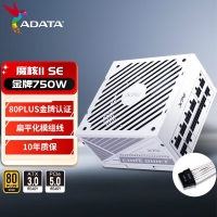威剛（ADATA）XPG魔核II SE750W 白色電源 金牌全模組臺式電腦電源atx3.0電源支持4090