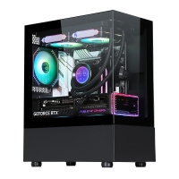 游戲風暴 星空mini 黑 M-ATX海景房機箱臺式機 雙面玻璃/無立柱/240水冷位