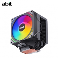升技（abit）AB-900 ARGB版 黑色 CPU風(fēng)冷散熱器 (4熱管/ARGB光效/PWM風(fēng)扇/119mm
