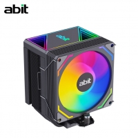 升技（abit）AB-900 ARGB版 黑色 CPU風(fēng)冷散熱器 (4熱管/ARGB光效/PWM風(fēng)扇/119mm