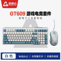 愛(ài)國(guó)心 GT-609 白+藍(lán) 游戲鍵鼠套裝