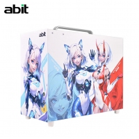 升技（abit）G88貓娘 白色 迷你時尚手提機箱 鋼化玻璃側(cè)板 皮質(zhì)提手