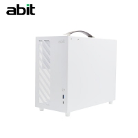 升技(abit) I8機箱 迷你時尚手提機箱 鋼化玻璃側板 皮質提手 I8機箱 雪山白
