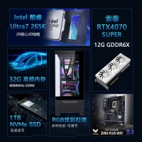 【酷睿Ultra 7 265K主機(jī)】酷睿Ultra 7 265K/Z890/32G/1TB/RTX4070S電競(jìng)游戲臺(tái)式電腦主機(jī)