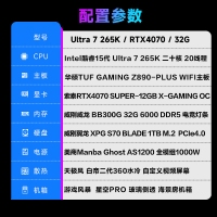 【酷睿Ultra 7 265K主機(jī)】酷睿Ultra 7 265K/Z890/32G/1TB/RTX4070S電競(jìng)游戲臺(tái)式電腦主機(jī)