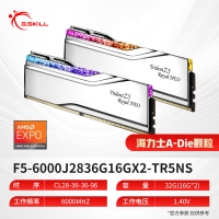 芝奇（G.SKILL）皇家戟 32GB(16Gx2)套裝 DDR5 6000頻率 EXPO版RGB燈條-銀色/C28