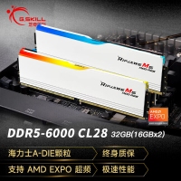 芝奇（G.SKILL）烈焰槍 32GB(16Gx2) DDR5 6000 RGB 燈條-白色/AMD EXPO/C28