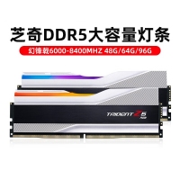 芝奇（G.SKILL）幻鋒戟XMP 64GB(32Gx2) DDR5 6400 A-Die/C34 銀色 臺式機(jī)RGB內(nèi)存燈條套
